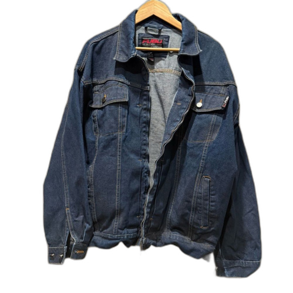 Vintage 90s Fubu Men's Denim Trucker Jacket XL Needs Minor Repairs - Picture 1 of 12